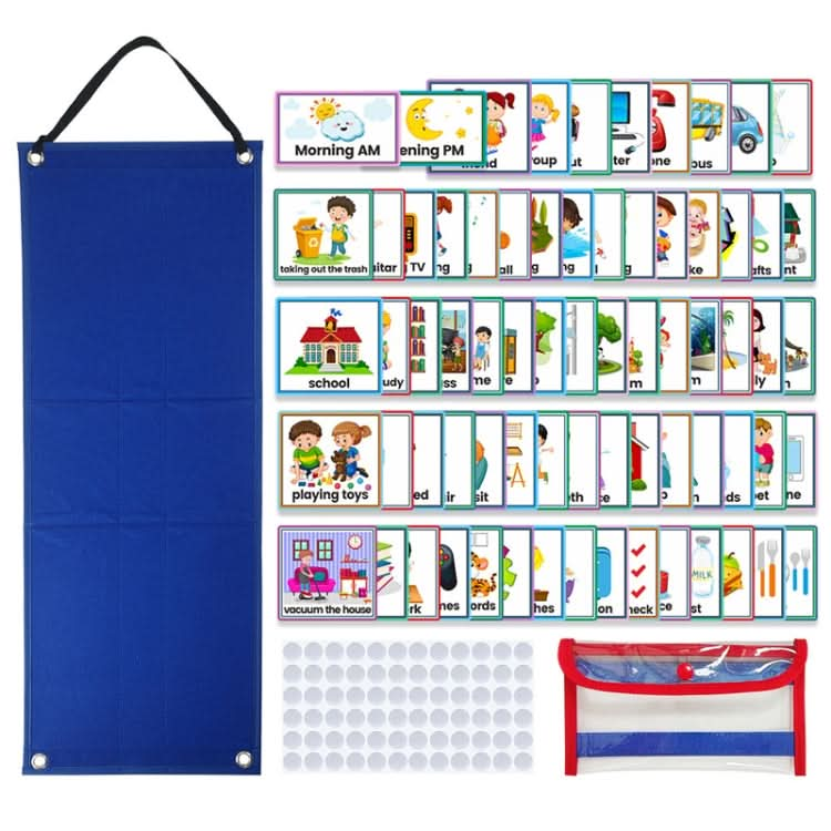 Children Visual Calendar Daily Work Planner Early Education Hanging Bag Reluova