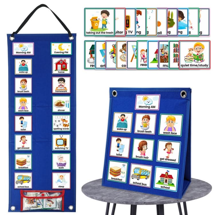 Children Visual Calendar Daily Work Planner Early Education Hanging Bag Reluova