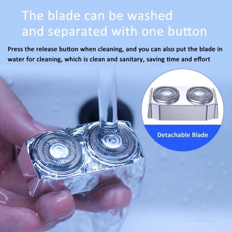 Mecha-type Washable Razor Rechargeable 2-blade Electric Shaver With Luminous Button Reluova