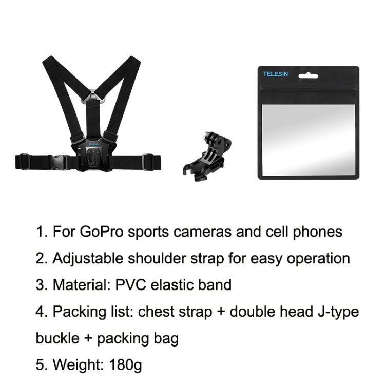 TELESIN GP-CGP-T07 For GoPro / OSMO Action Riding Skiing Shoulder Strap Chest Belt Sports Camera Accessories My Store