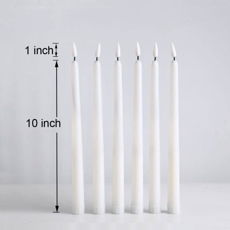 6 PCS B003 White Shell Long-rod Simulation Candle Light with Remote Control My Store