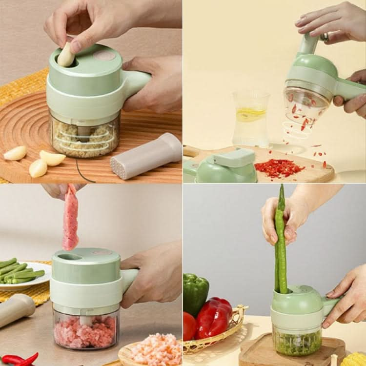 4 In 1 Handheld Electric Vegetable Cutter Set Garlic Mud Masher Garlic Chopper-Reluova