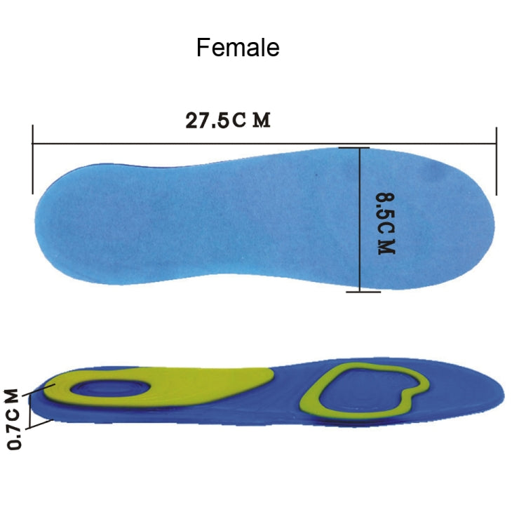 1 Pair Shock Absorption Silicone Gel Insole Arch Orthotic Pad,Size: