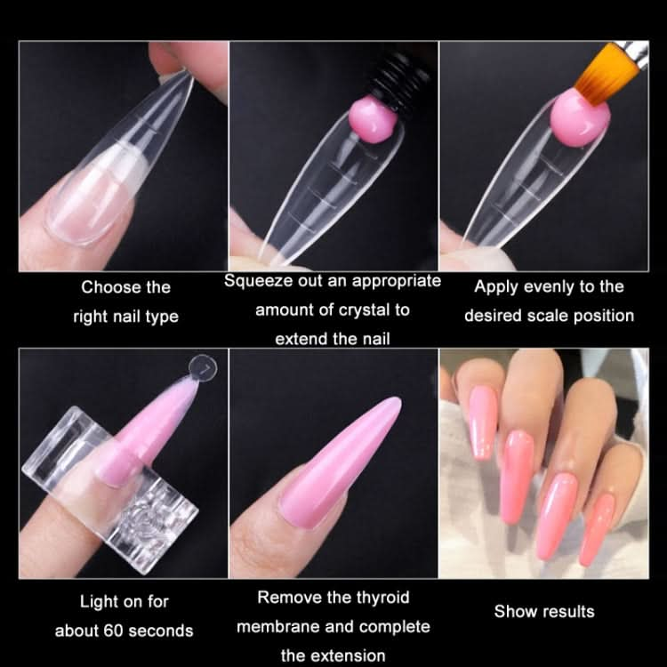 2 Boxes Nail Crystal Rapid Light Therapy Extension Nail Model, Shape:-Reluova