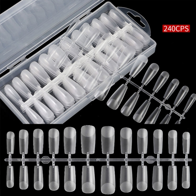 240 PCS Extended Manicure No-Engraving Frosted Thin Nail Piece