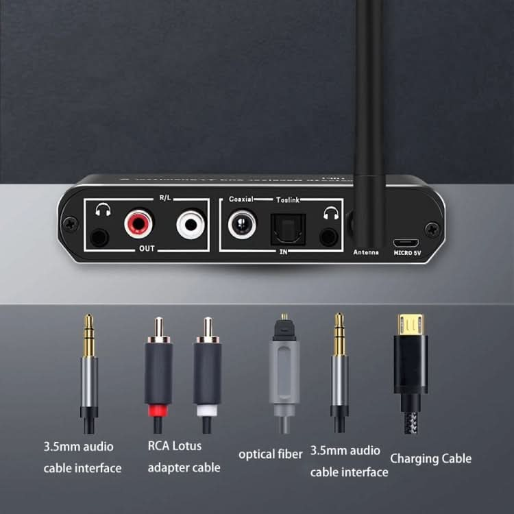 D09 2 In 1 AUX Wireless Bluetooth Receiver RCA Fiber Coaxial Bluetooth Transmitter