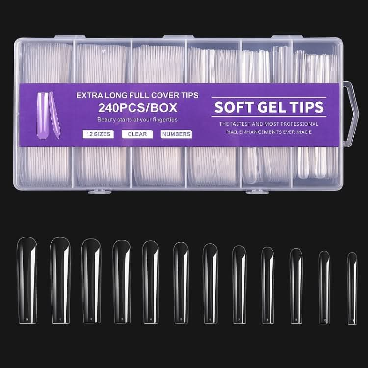 240 PCS/Box Thin Soft Transparent Nail Pieces Reluova