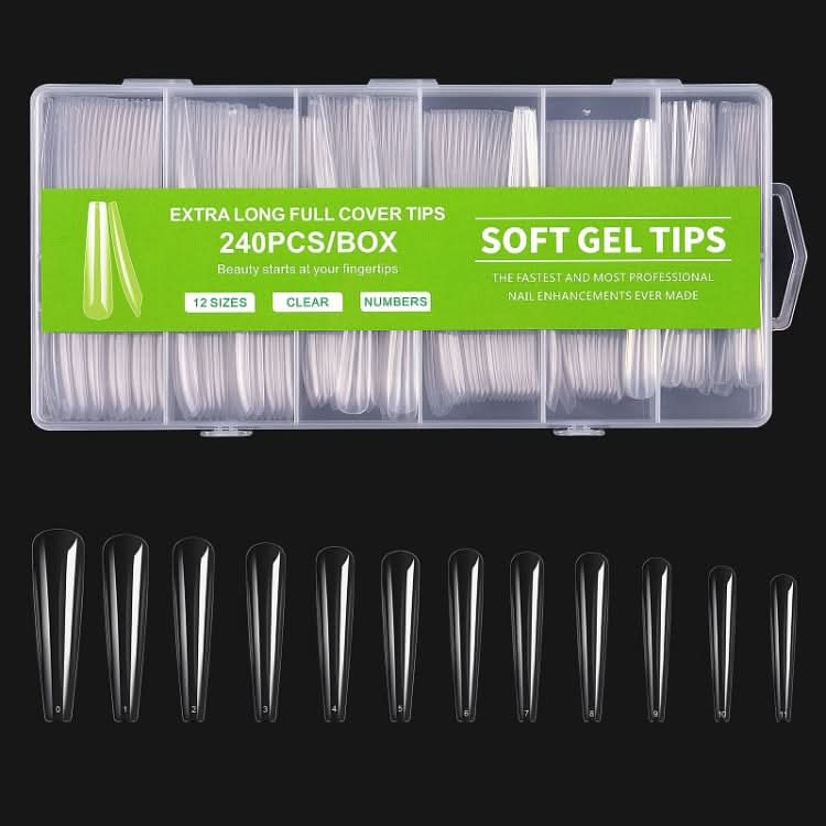 240 PCS/Box Thin Soft Transparent Nail Pieces Reluova