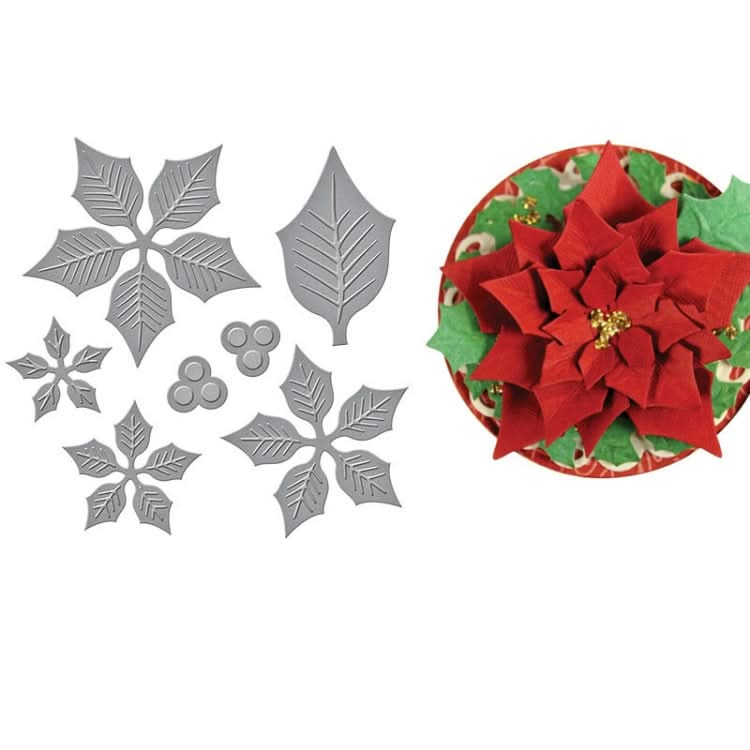 Layered Poinsettia Carbon Steel Knife Mold Children Puzzle Paper Cutting Knife Mold