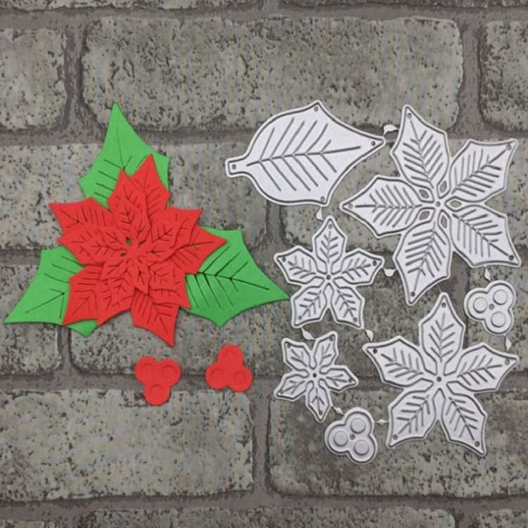 Layered Poinsettia Carbon Steel Knife Mold Children Puzzle Paper Cutting Knife Mold