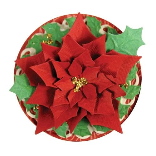 Layered Poinsettia Carbon Steel Knife Mold Children Puzzle Paper Cutting Knife Mold