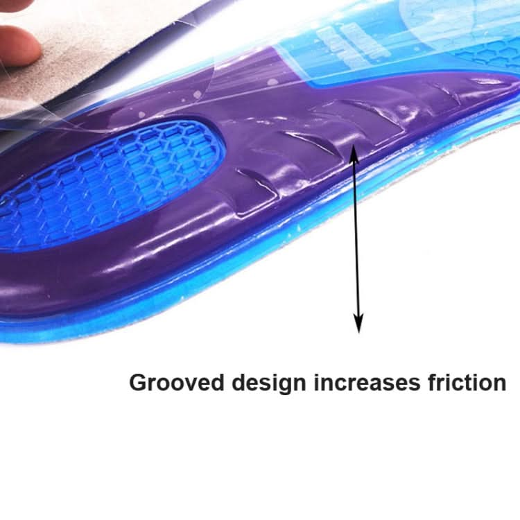 A210612 1 Pair TPE+GEL Insole Men and Women Honeycomb Shock Absorption Insole,Size:-Reluova