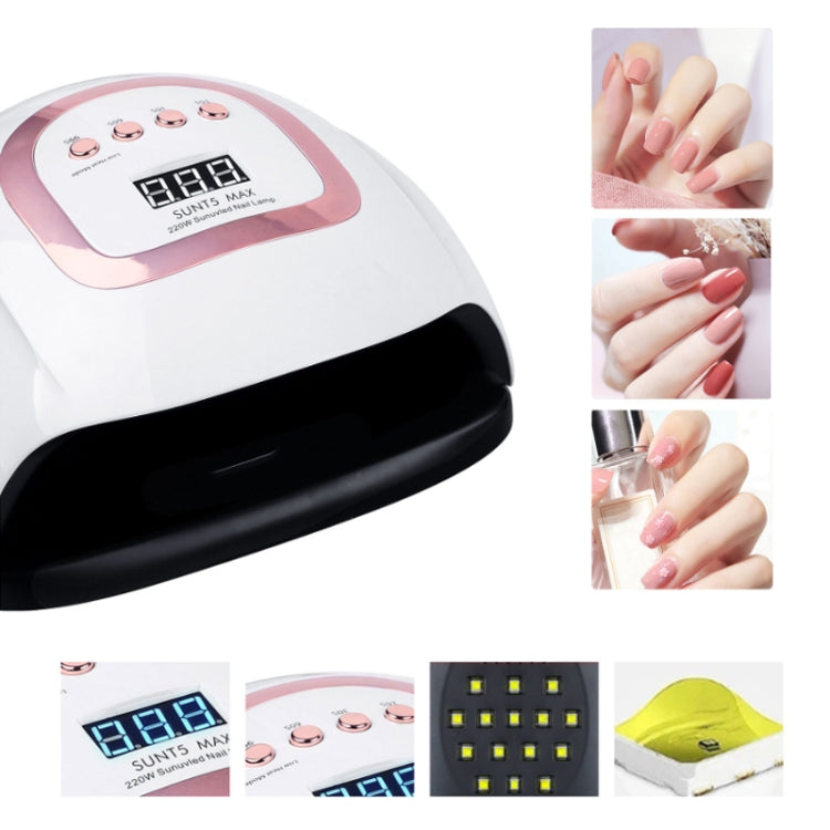 Sun T5 Max 220W Nail Art Phototherapy Machine LED Quick Drying Light