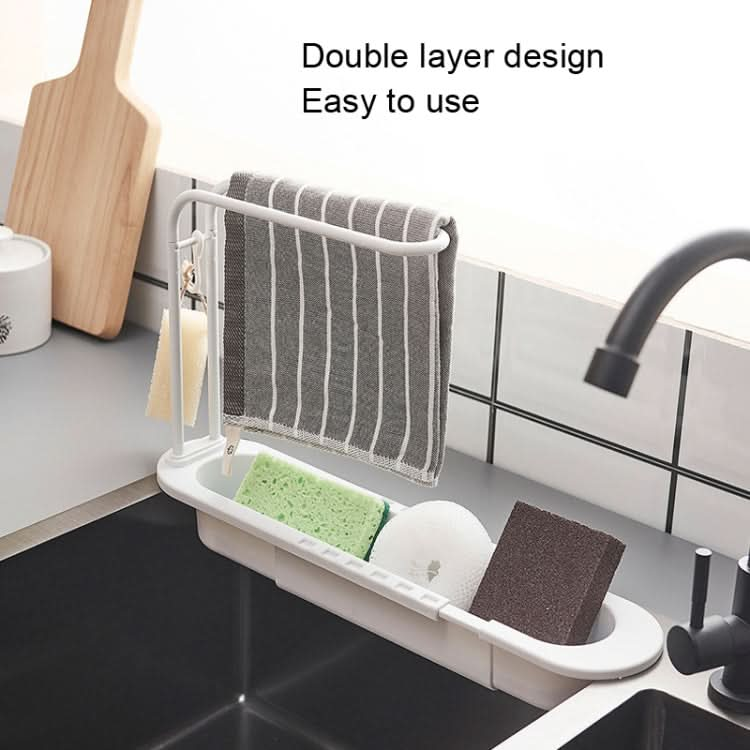 Disassembly With Towel Pole Telescopic Sink Rack