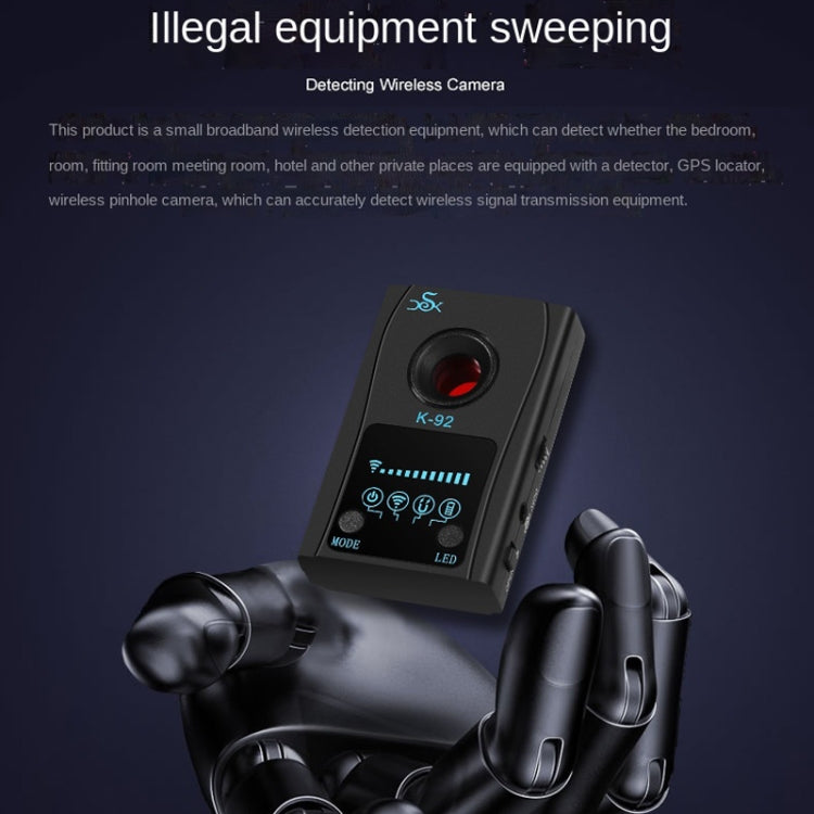 K92 Hotel Anti-candid Shooting Infrared Scanning Camera GPS Anti-location Detector