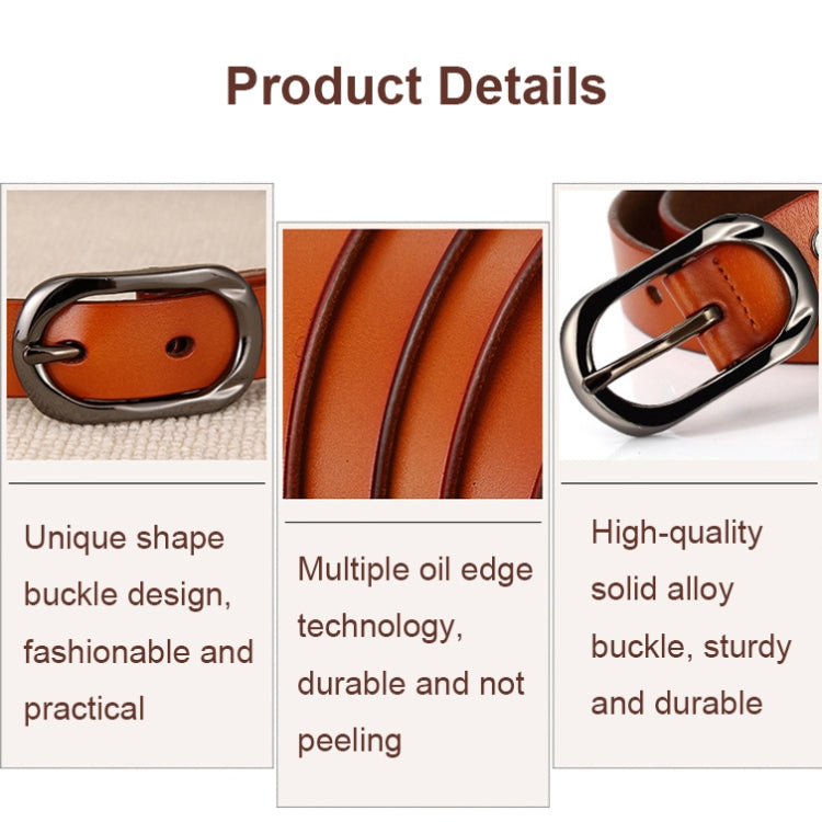 ZK--052 Soft and Wear-resistant Fine Cowhide Belt with Pin Buckle, Length: