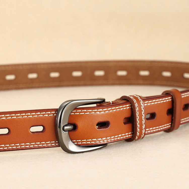 ZK--049 Double-stitched Hollow Pin Buckle Belt, Length: