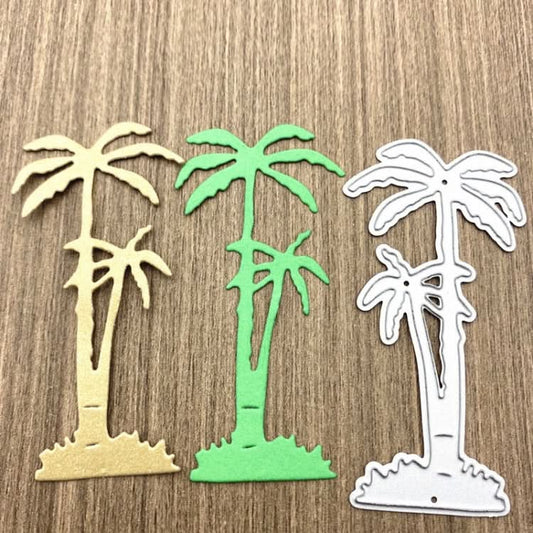 5 PCS Seaside Coconut Tree Handicraft Metal Embossing Cutting Die