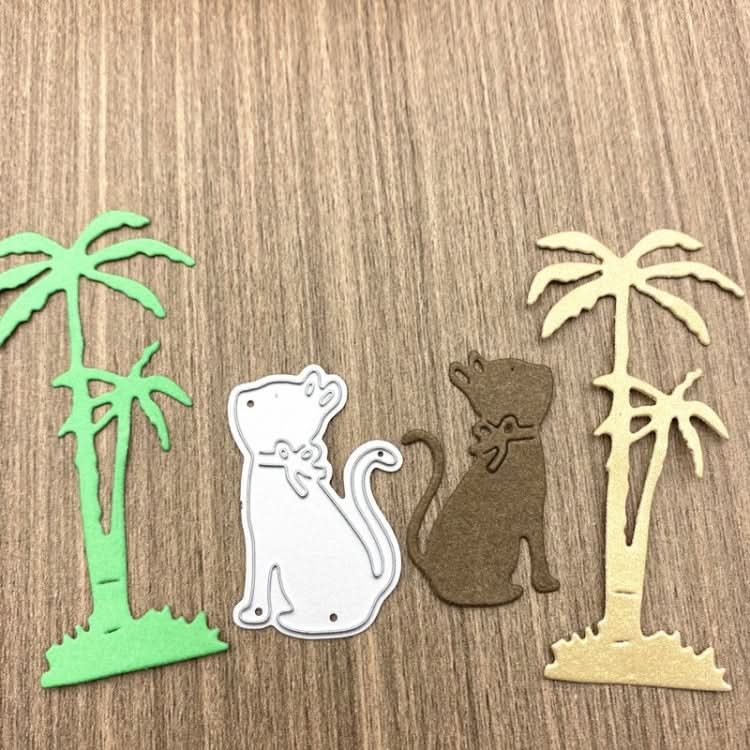 5 PCS Seaside Coconut Tree Handicraft Metal Embossing Cutting Die