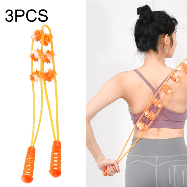 3PCS Plastic Back Puller Shoulder Waist Back Manual Roller Massager, Style: