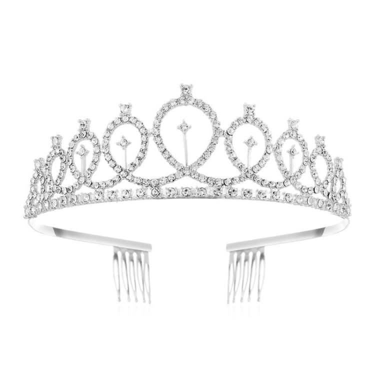 WM-02 Crystal Diamond Birthday Party Wedding Updo Crown, Color: Gold Queen Set1