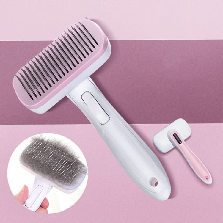 Pet Comb Cat Dog Hair Brush Hair Removal Tool, Style: Steel Needle (Pink) - Reluova