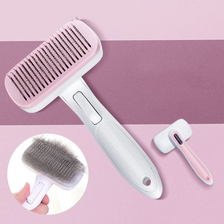 Pet Comb Cat Dog Hair Brush Hair Removal Tool, Style: Steel Needle (Pink) - Reluova