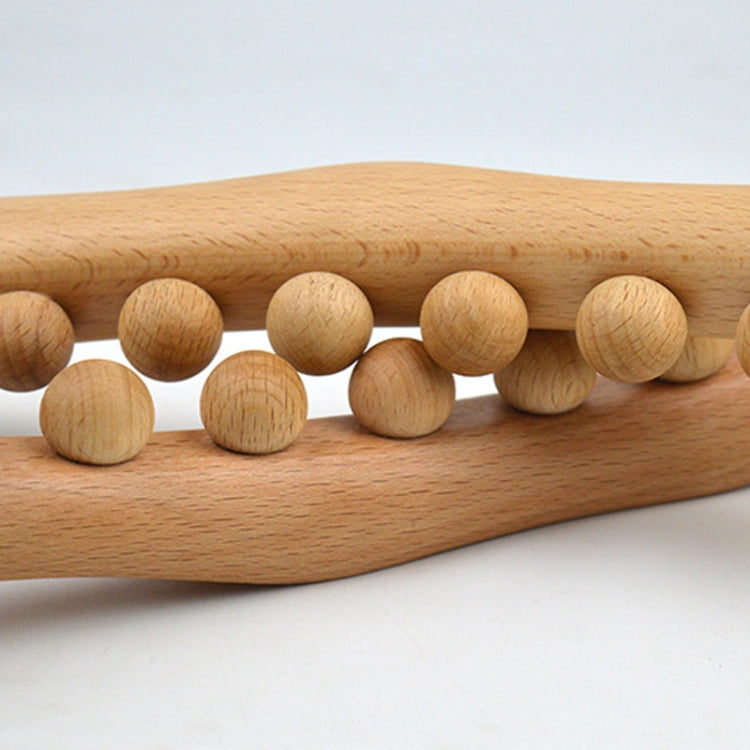 Eight-beaded Beech Wood Massage Stick Meridian Dredging Rolling Stick Reluova