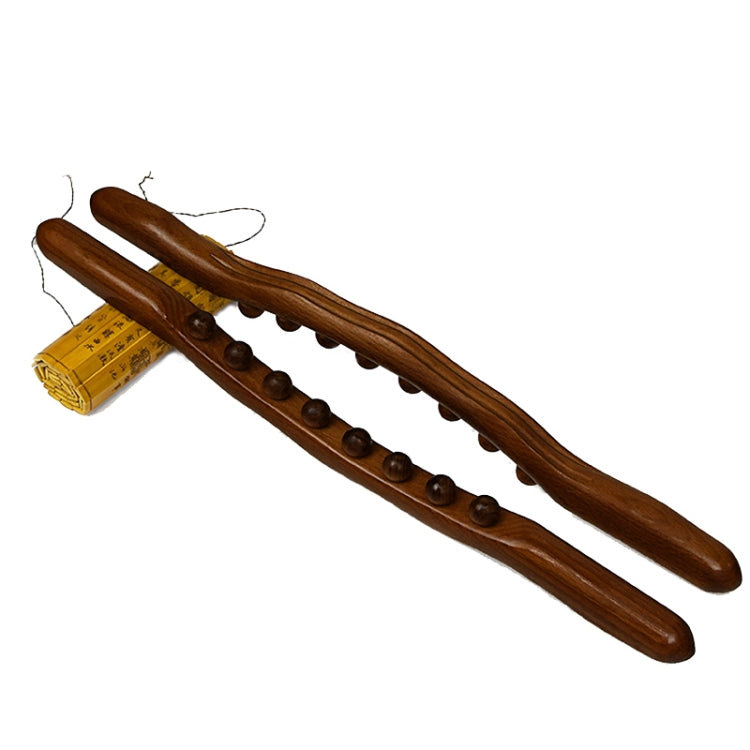 Eight-bead Beech Wood Carbonized Massage Stick Rolling Tendon Scraping Stick