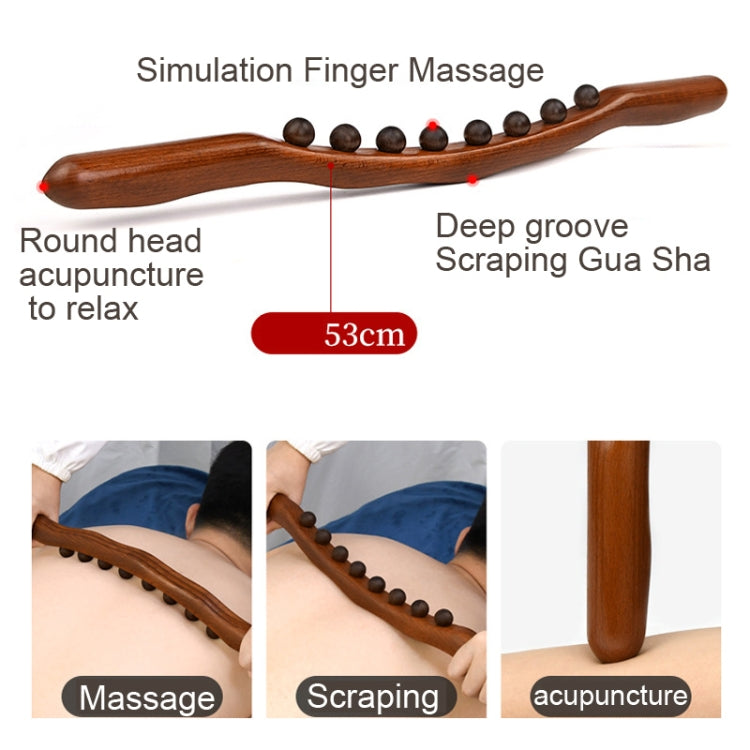 Eight-bead Beech Wood Carbonized Massage Stick Rolling Tendon Scraping Stick Reluova