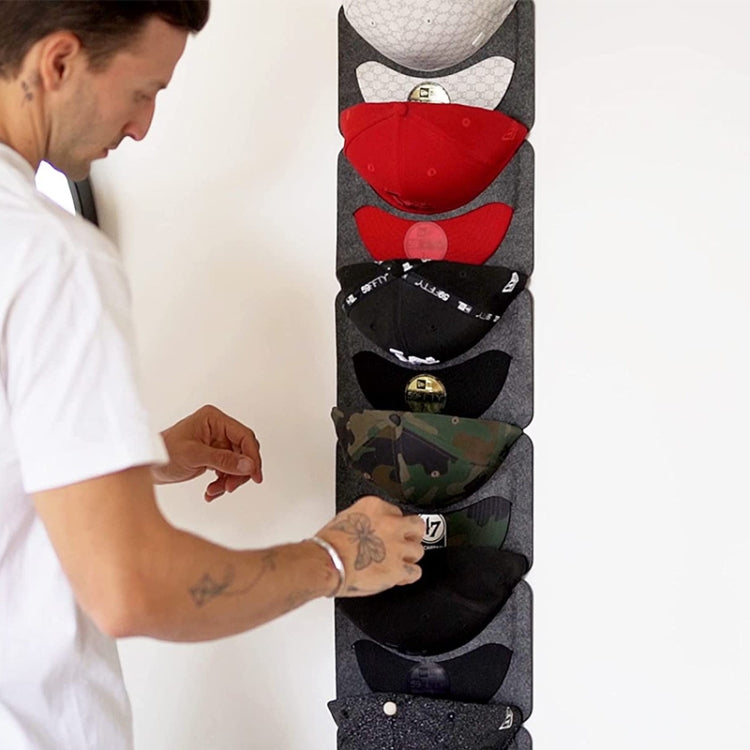 Felt Baseball Cap Display Stand Non-woven Hanging Storage Bag,Style: 7 Grids Single Row 3mm