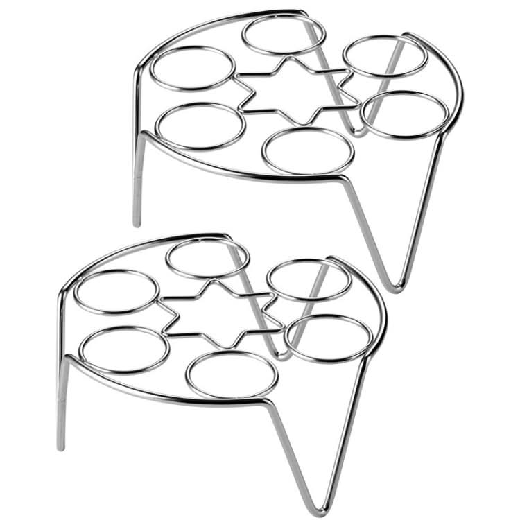 2 PCS Kitchen Stainless Steel Steamed Egg Rack, Style:-Reluova