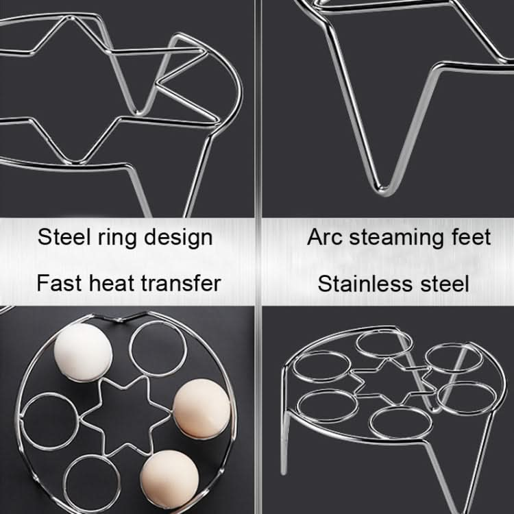 2 PCS Kitchen Stainless Steel Steamed Egg Rack, Style:-Reluova