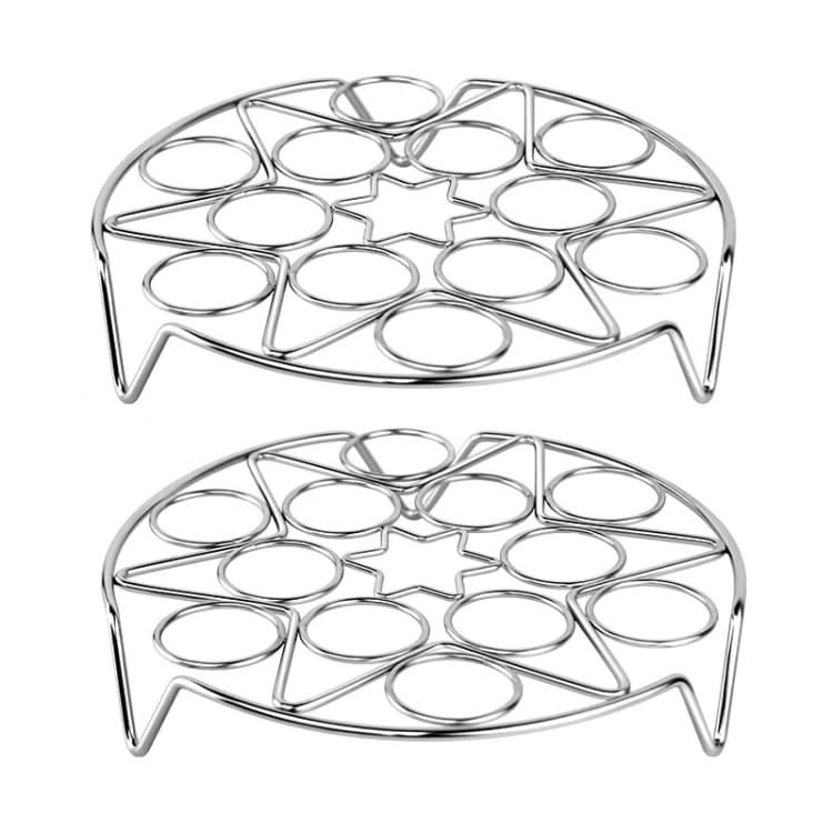 2 PCS Kitchen Stainless Steel Steamed Egg Rack, Style:-Reluova