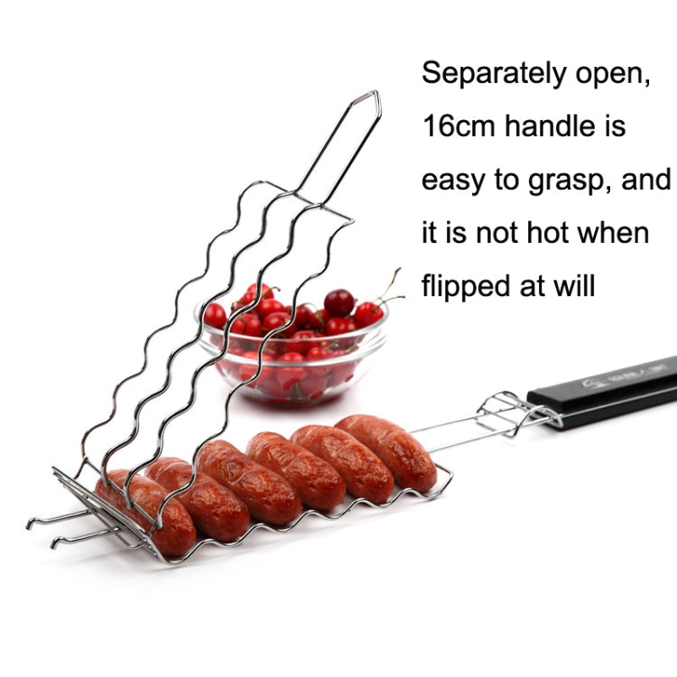 FOREST MASTER KW3008 Barbecue Sausage Stainless Steel Grill Mesh Outdoor Grill Barbecue Clip Reluova