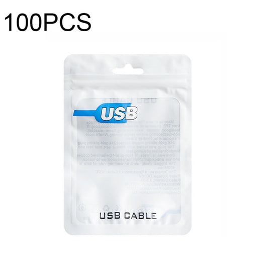 100 PCS  USB Cable Packaging Bag Data Cable Bag Ziplock Bag