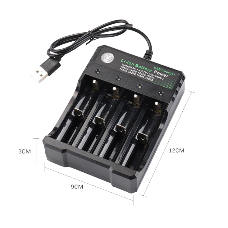 18650 4.2V Lithium Battery USB Independent 4 Slot Charger