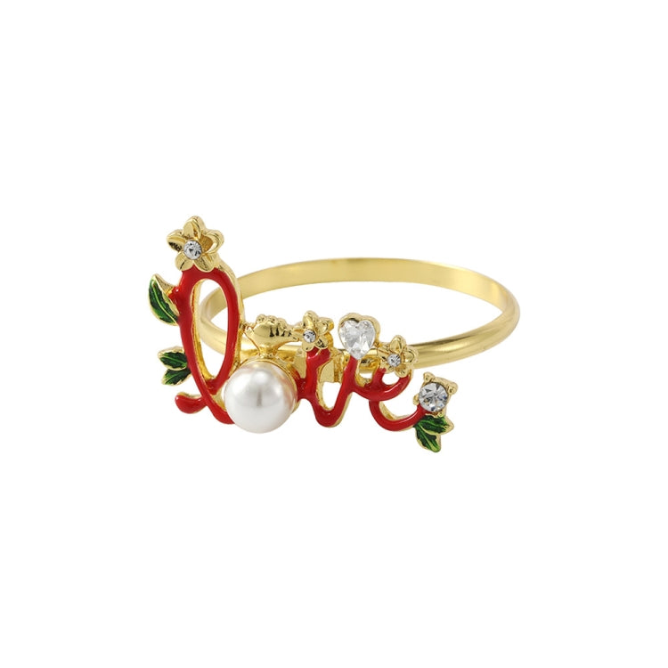 Valentine Day Rose Alloy Napkin Ring, Specification: Z1010-2 My Store