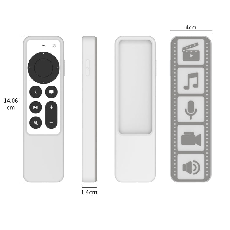 Silicone Remote Controller Waterproof Anti-Slip Protective Cover For Apple TV 4K 2021