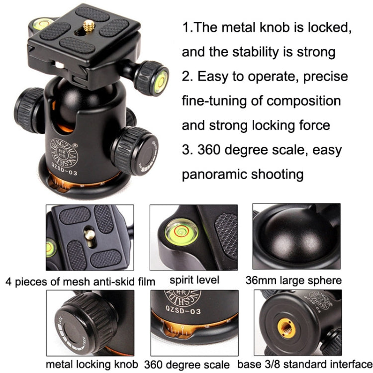 QingZhuangShiDai Q03 Digital Photography Tripod Spherical Panorama Head