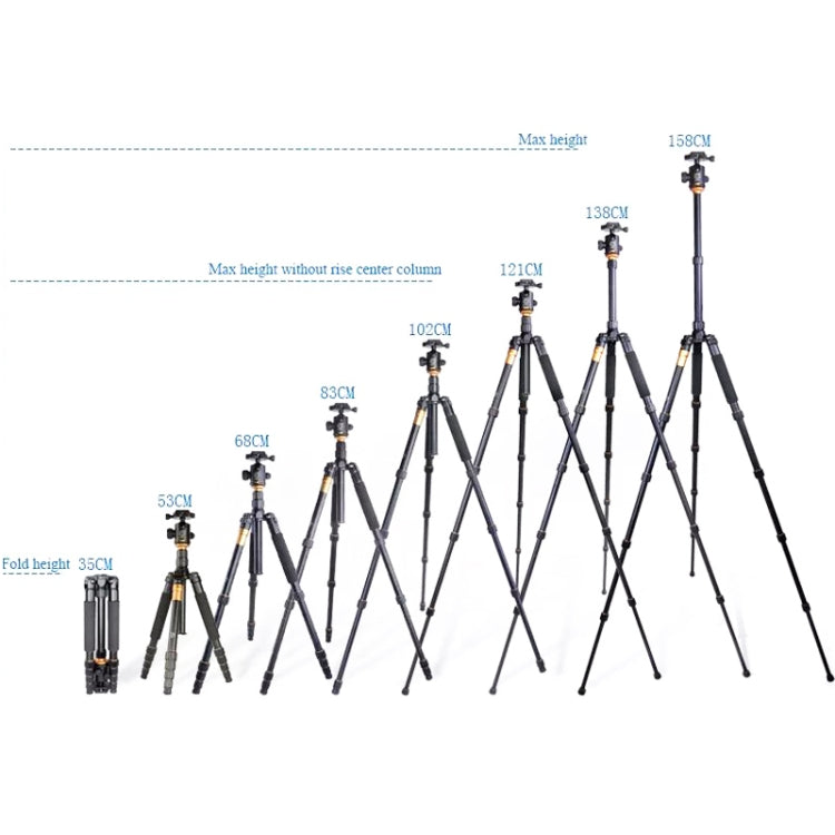 QingZhuangShiDai Q666 Portable Travel SLR Camera Aluminum Magnesium Alloy Tripod