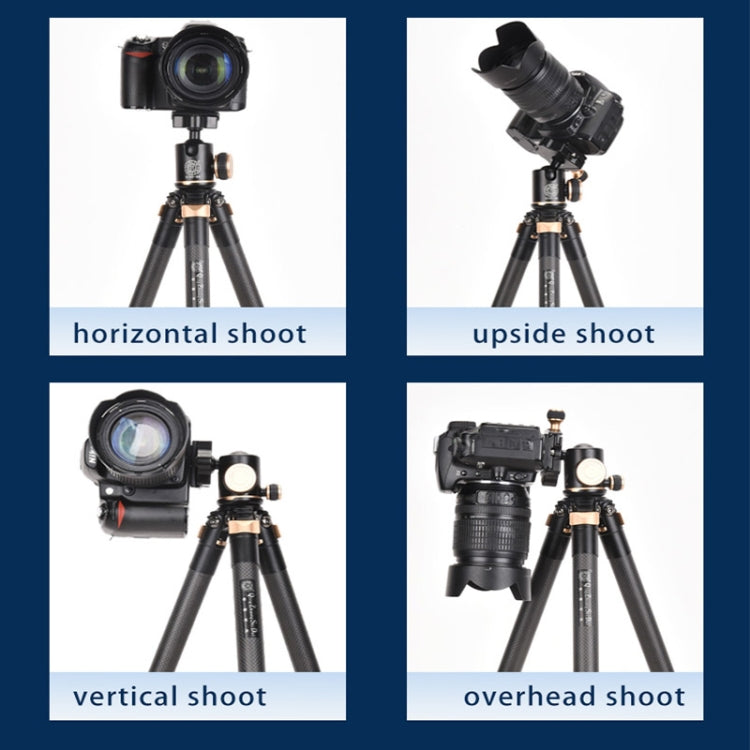 QingZhuangShiDai Q8805C CNC Camera SLR Carbon Fiber Tripod Without Central Axis