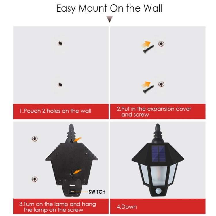 Solar Hexagon Wall Light Waterproof Smart Balcony Light,Style: Light Control Type