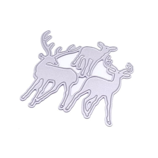 Three Christmas Deer Carbon Steel Embossing Cutting Dies Reluova