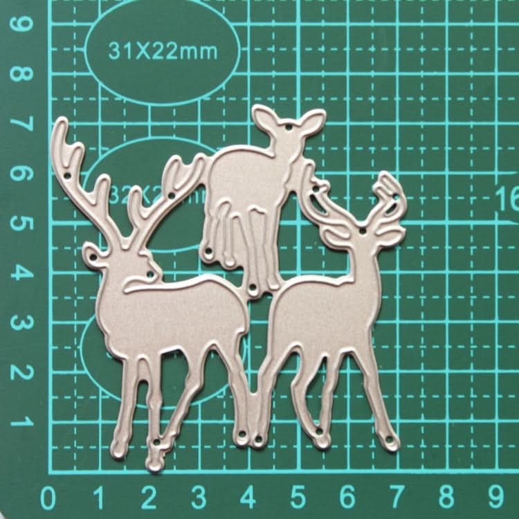 Three Christmas Deer Carbon Steel Embossing Cutting Dies Reluova