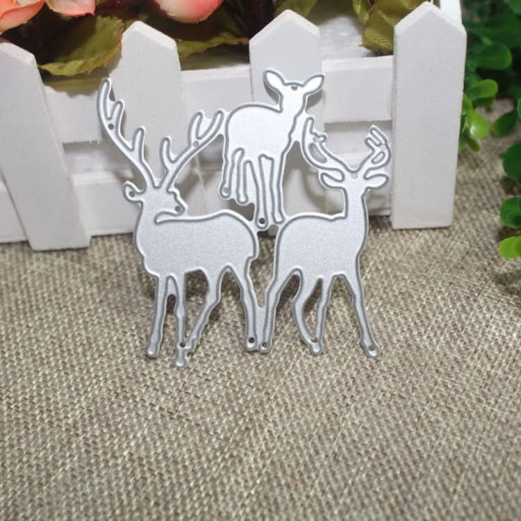 Three Christmas Deer Carbon Steel Embossing Cutting Dies Reluova