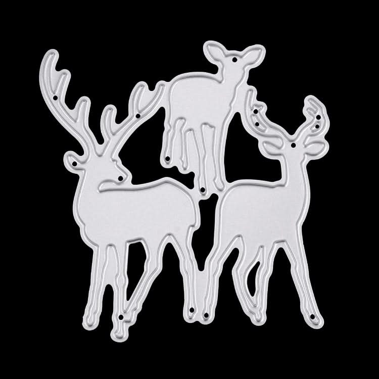 Three Christmas Deer Carbon Steel Embossing Cutting Dies Reluova