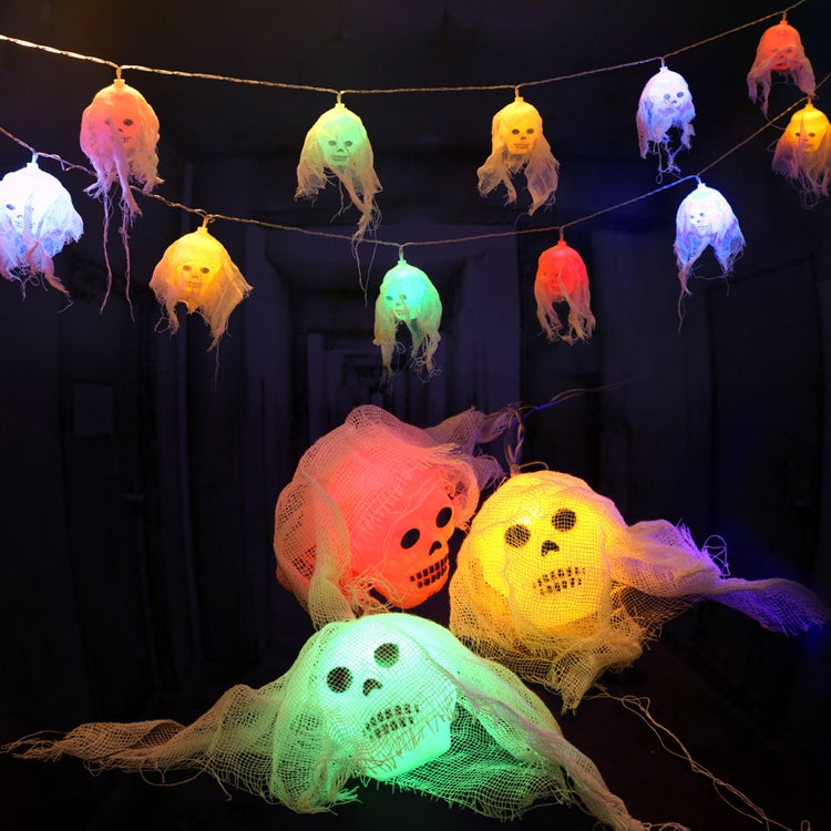 Halloween LED White Yarn Skull Ghost Festival Horror Atmosphere Decorative Lights, Style: My Store