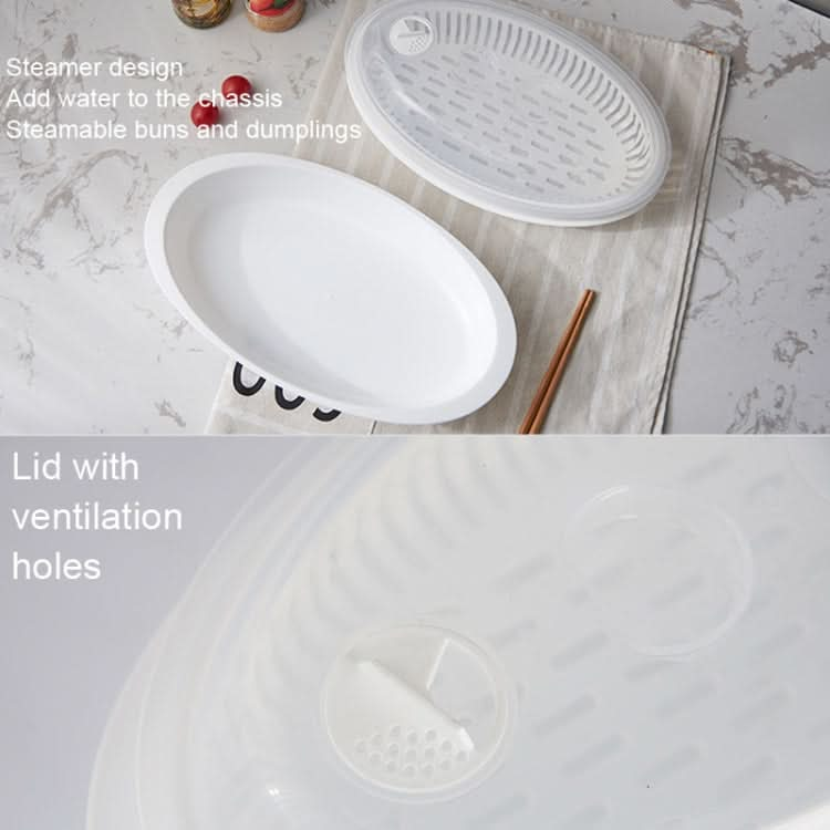 Microwave Fish Steamer With Lid Preserved Steamed Fish Plate - Reluova