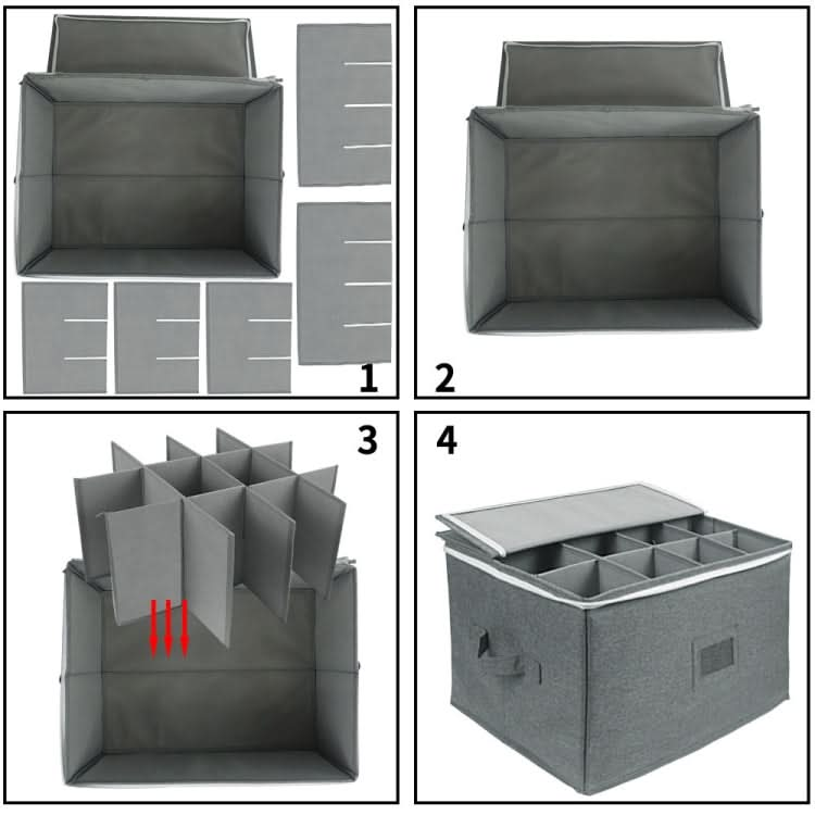 Collapsible Goblet Storage Box With Lid